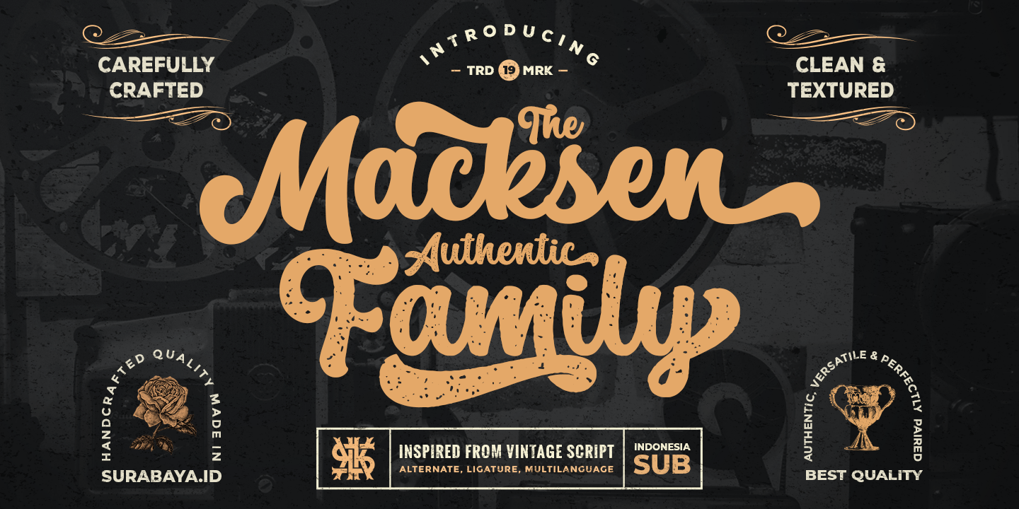 Ejemplo de fuente The Macksen Textured